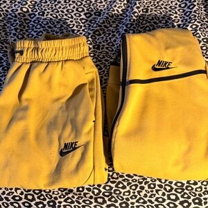 Nike Bright Yellow Jogger Sweatpants with Black Logo